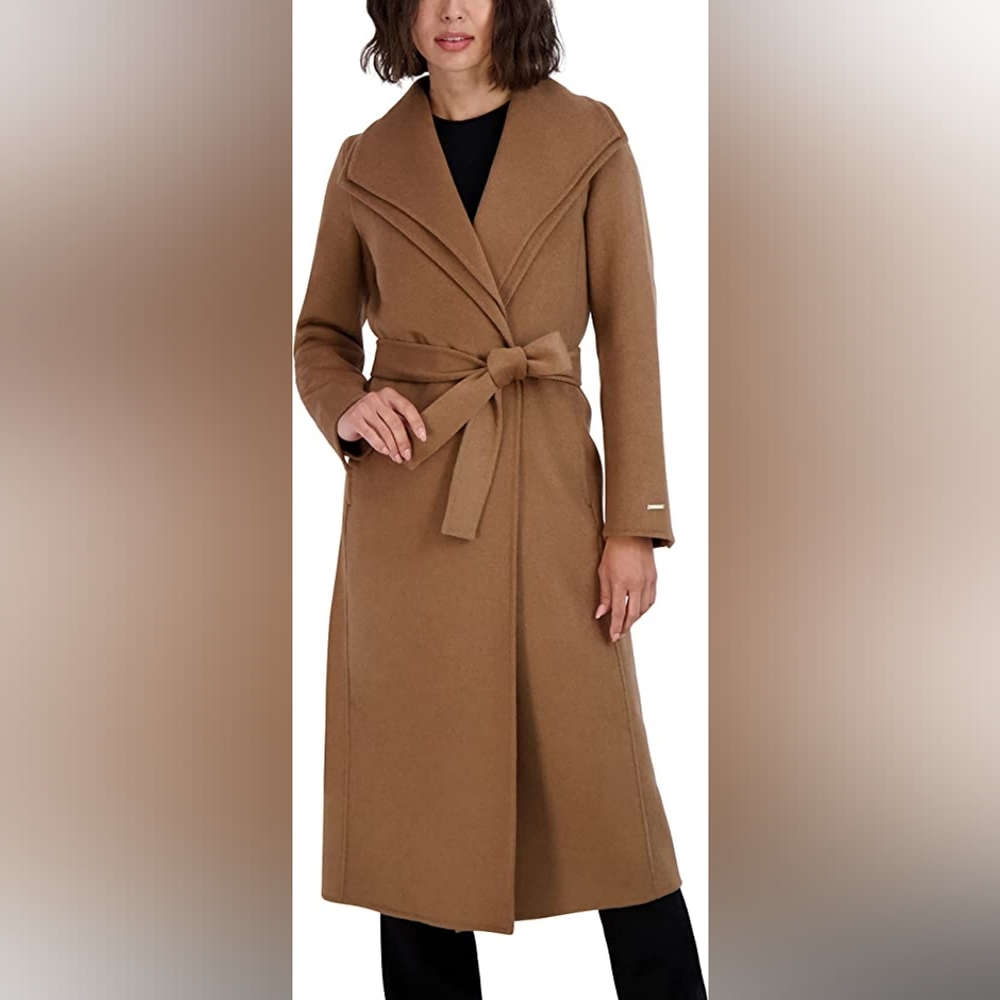 Long Double Face Wool Wrap Trech Coat , Elie Tahari, Size S, BRAND NEW with tags